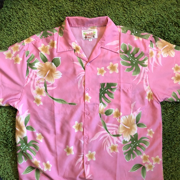 Pink Hawaiian Button Up - Picture 3 of 3
